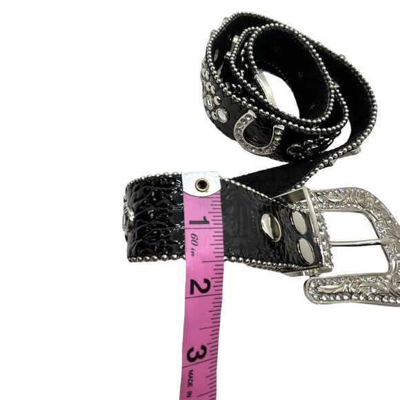 Western Cowgirl Belt Conchos Womens Leather Lucky Horseshoe Rhinestone Bling main image 6
